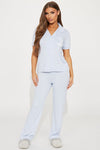 Do not disturb baby blue  pajama Set