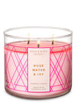 Rose water ivy 3wick candle