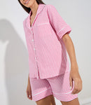 Unwind cotton pink linen pj set