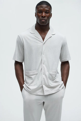 Relaxed  grey pajama shirt short sleeve