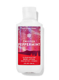 Twisted paper mint body lotion