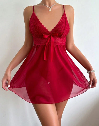 Maroon lace nightie
