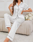 White leopard sleeveless Pajama Set