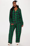 Winter getaway holiday pant set women’s pajama set green combo