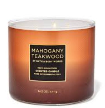 Mahogany teakwood 3wick candle