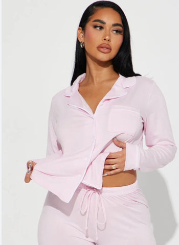 In the morning pink pajama Set