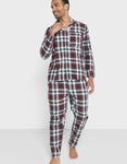 Maroon and grey pajama set men