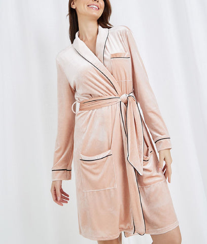 Pink velvet robe