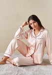 Peach Satin Pajama Set