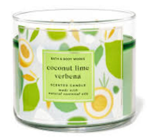 Coconut lime verbena 3wick candle