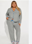 Full time party girl grey pajama set