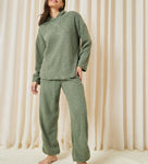 Green curly pajama set