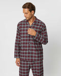 Maroon plaid pajama set men