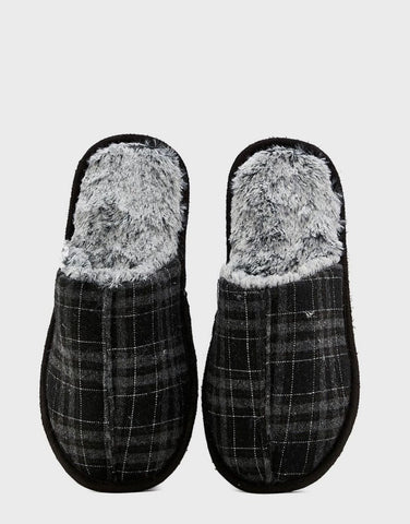 Black bed slippers